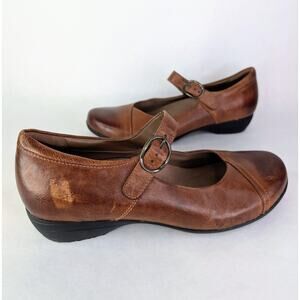 Dansko Fawna Women's 42/11 Brown Leather Mary Jane Comfort Shoes EUC